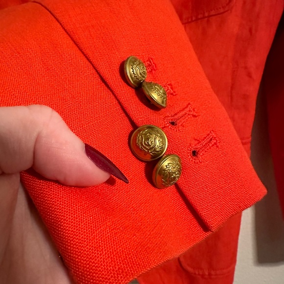 100% Linen Jcrew Blazer in Coral Orange - Picture 6 of 7